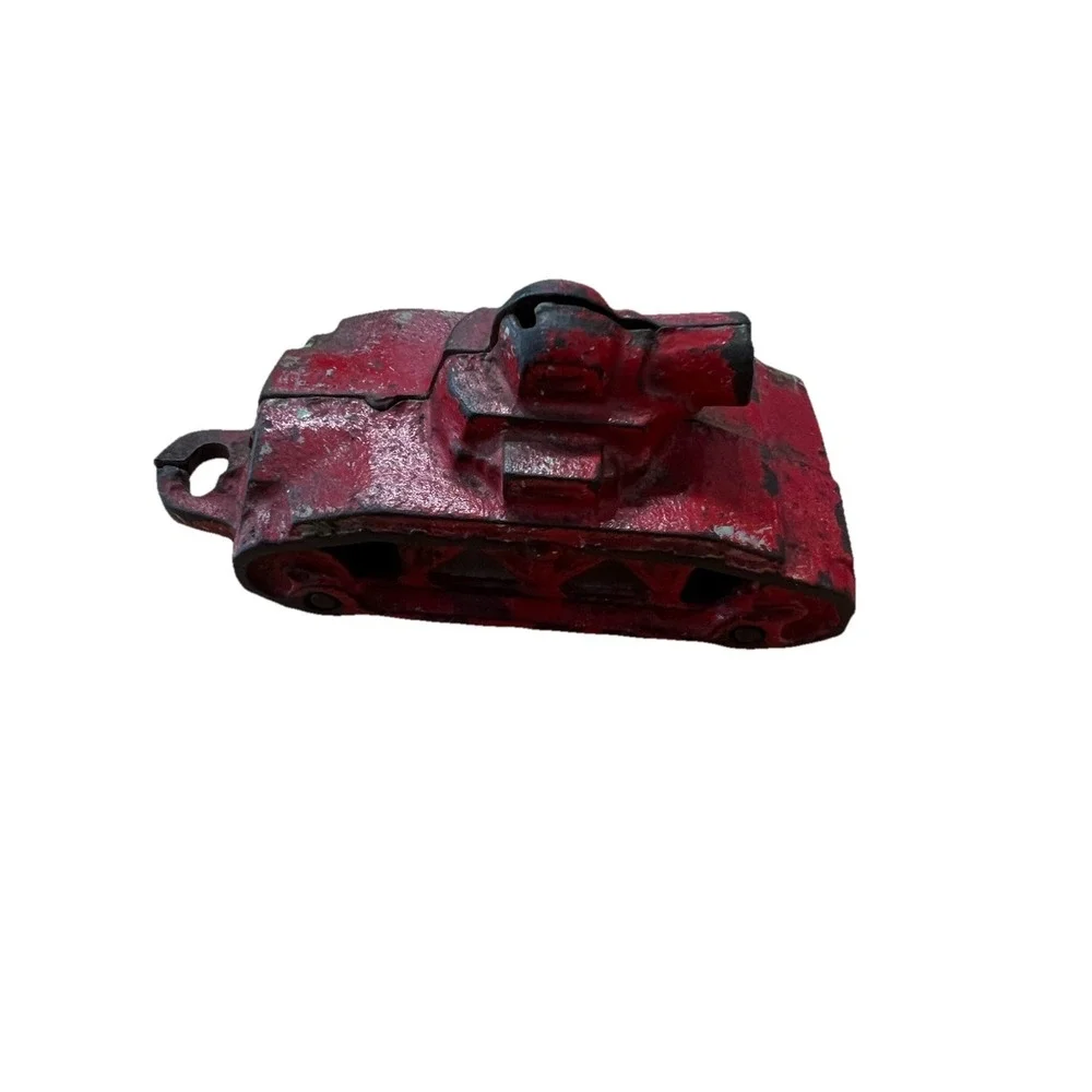 Vintage Antique Cast Iron Military Tank Toy Red Early Mortar Car Canon